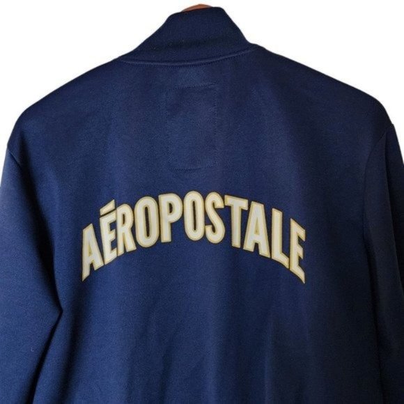 Aeropostale Track Jacket Men’s L Blue Yellow White Stripped Athletic - Picture 11 of 11